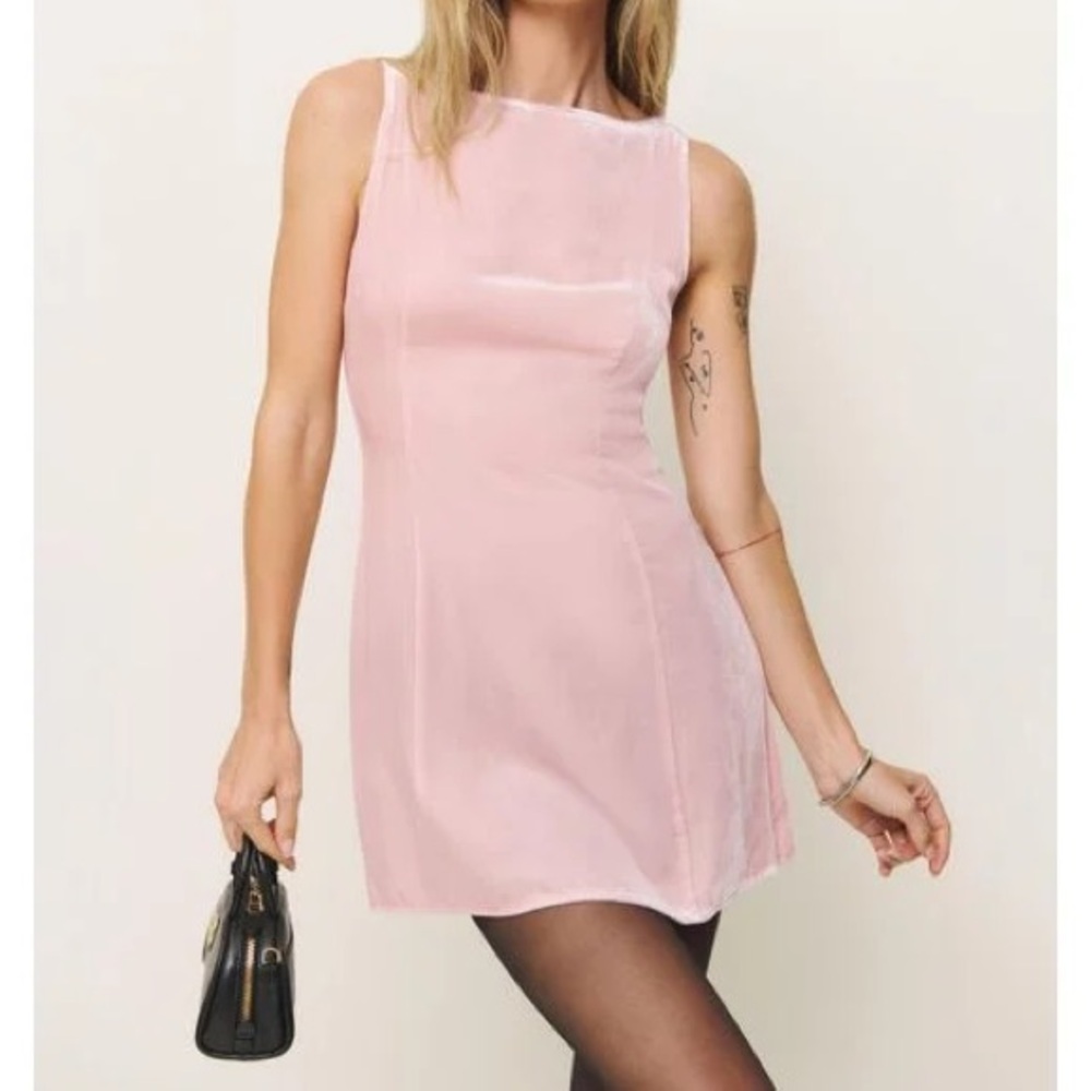 Pink Velvet Reformation Dress